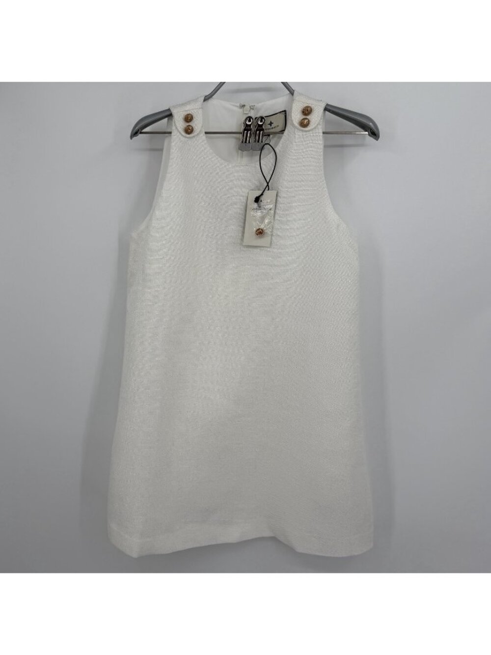 Tuckernuck White Basketweave Sleeveless Shift Dress size S Small NWT